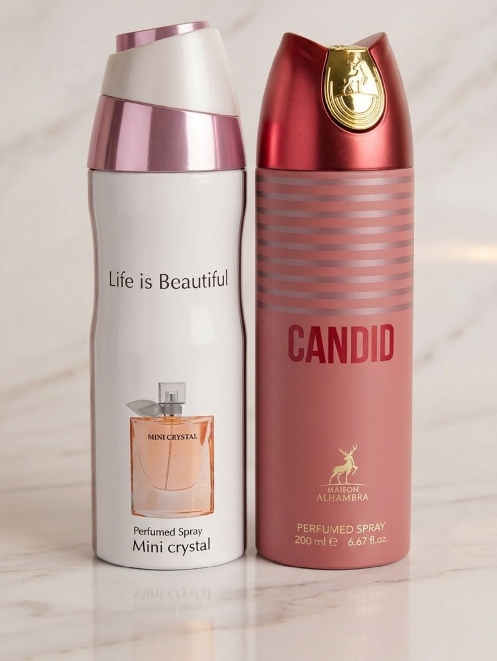 CANDID & Life is Beautiful Dual Perfumed Spray Set Of Two - Pink & White